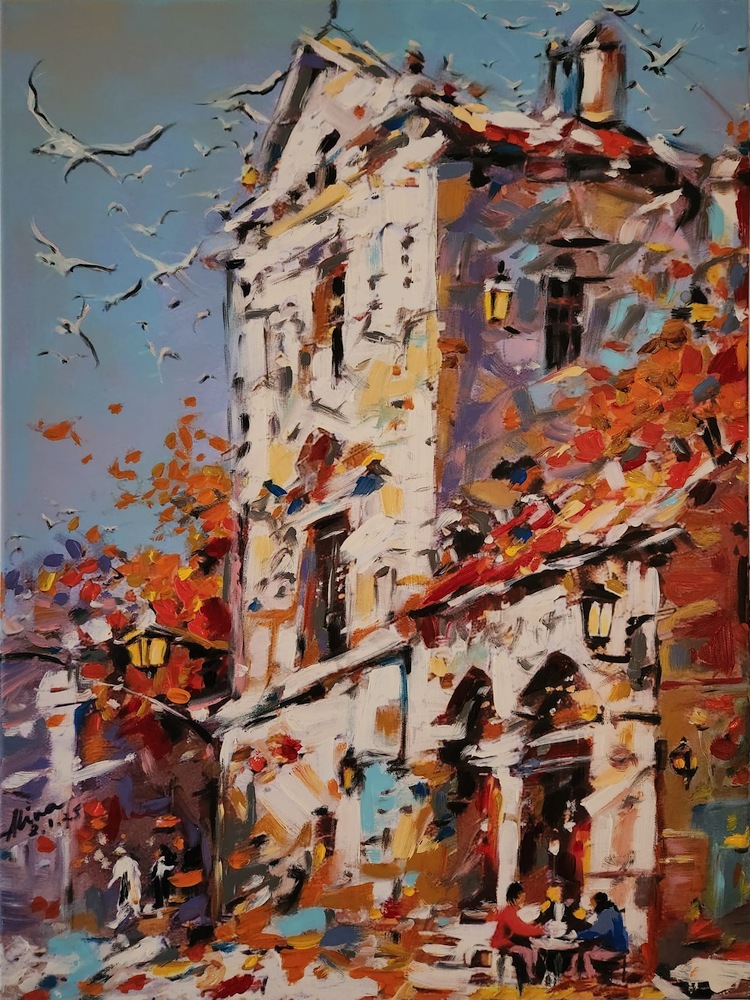 ArteDiAlina.com painting: Rumours in the city